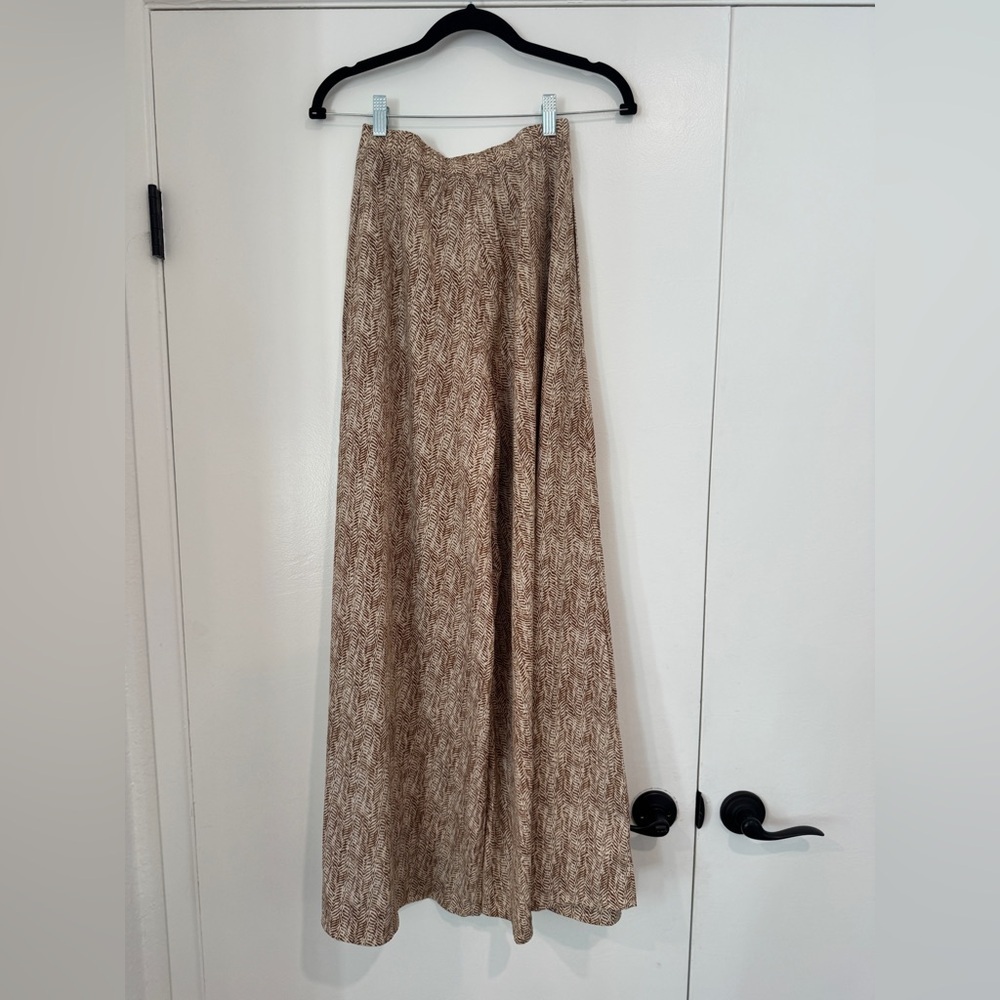 Le Rêveur Boutique Wide-Leg Pants | Size Small | Brown Cream Print - Picture 4 of 6